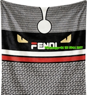 Fendi Monster Eyes FF Monogram Flannel Sofa Throw Blanket IMG_9378